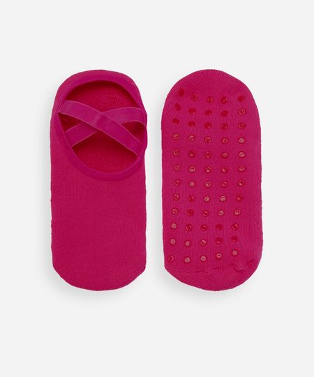 meia feminina sapatilha com antiderrapante rosa 34-39 meia feminina sapatilha com antiderrapante rosa 34-39