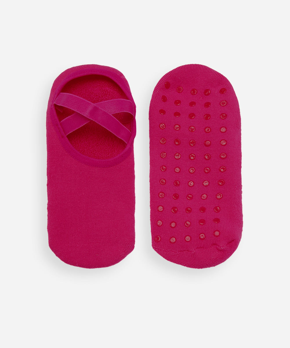 meia feminina sapatilha com antiderrapante rosa
