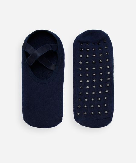 meia feminina sapatilha com antiderrapante azul 34-39 meia feminina sapatilha com antiderrapante azul 34-39