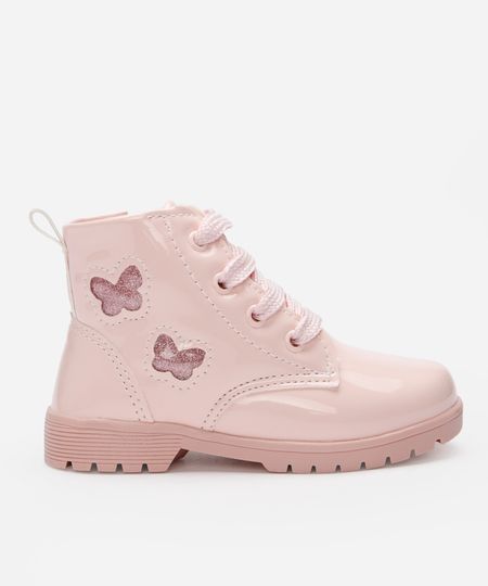 bota infantil borboleta com glitter rosa 23 bota infantil borboleta com glitter rosa 23