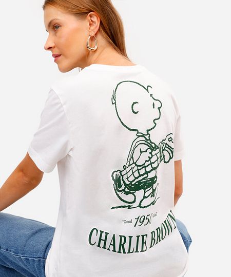 camiseta feminina de algodão peanuts off white PP