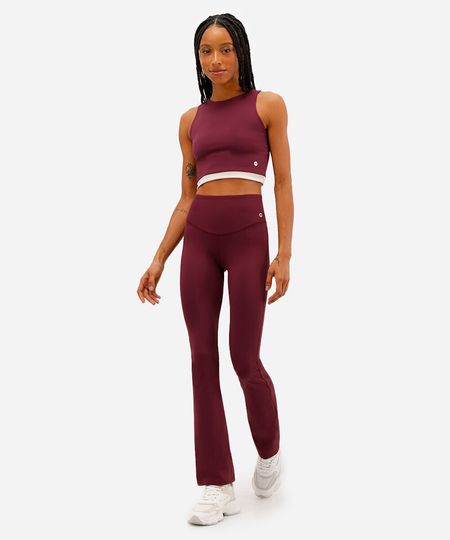 calça legging flare feminina esportiva ace vinho G