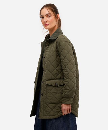 casaco alongado feminino matelassê verde PP