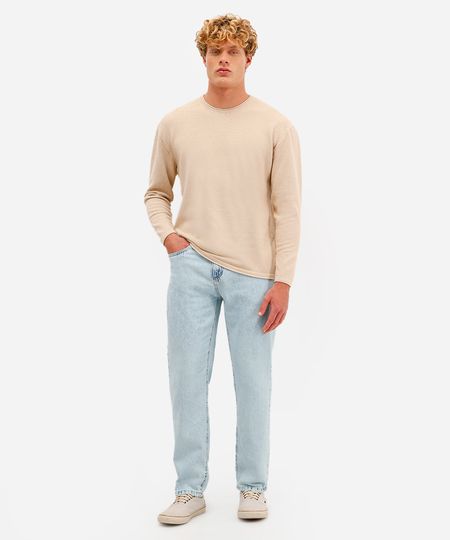 calça reta masculina jeans azul 42