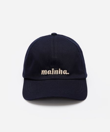 boné aba curva com bordado mainha azul UNICO