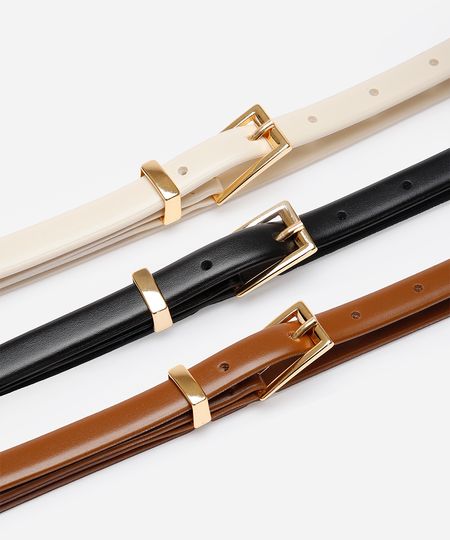 kit de 3 cintos femininos fivela quadrada colorido 95CM kit de 3 cintos femininos fivela quadrada colorido 95CM