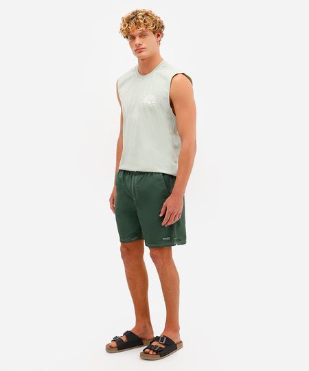 short masculino com costura contrastante verde P short masculino com costura contrastante verde P
