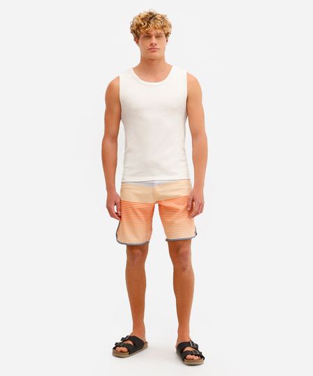 short boardshort masculino listrado cinza 42