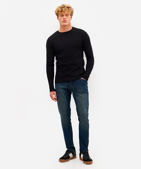 calça slim masculina jeans azul 36