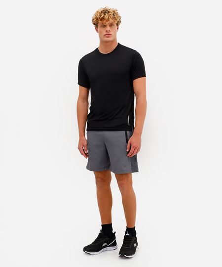 bermuda masculina esportiva ace com recorte lateral cinza GG