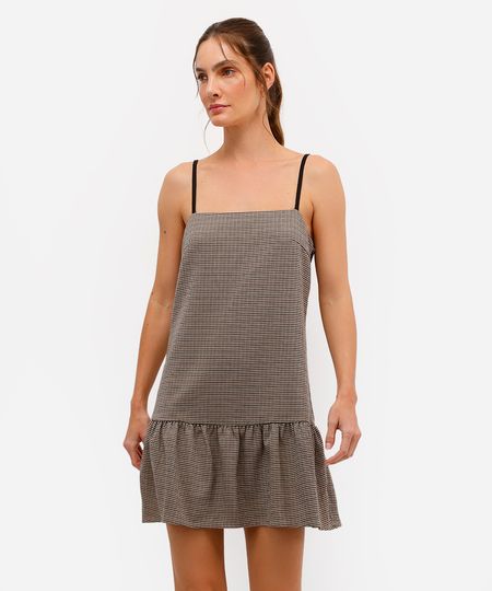 vestido curto alça fina feminino xadrez preto PP vestido curto alça fina feminino xadrez preto PP