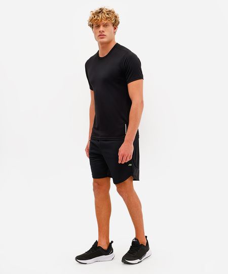 short masculino esportivo ace texturizado com recorte - verde fluor M short masculino esportivo ace texturizado com recorte - verde fluor M