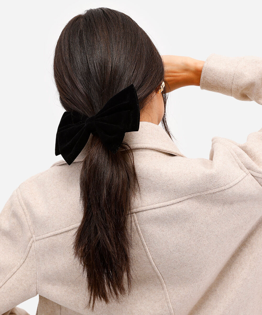 laço para cabelo com presilha preto