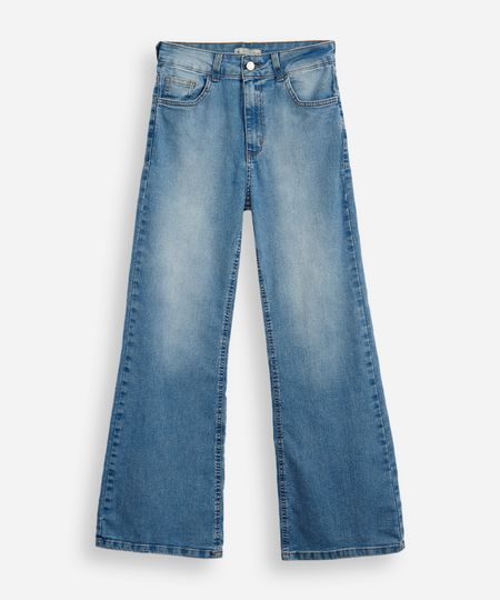 calça flare juvenil jeans azul 10