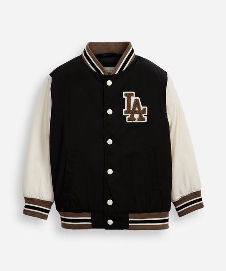 jaqueta bomber infantil puffer los angeles preta 4 jaqueta bomber infantil puffer los angeles preta 4