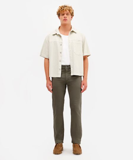 calça reta de sarja comfort verde 40 calça reta de sarja comfort verde 40