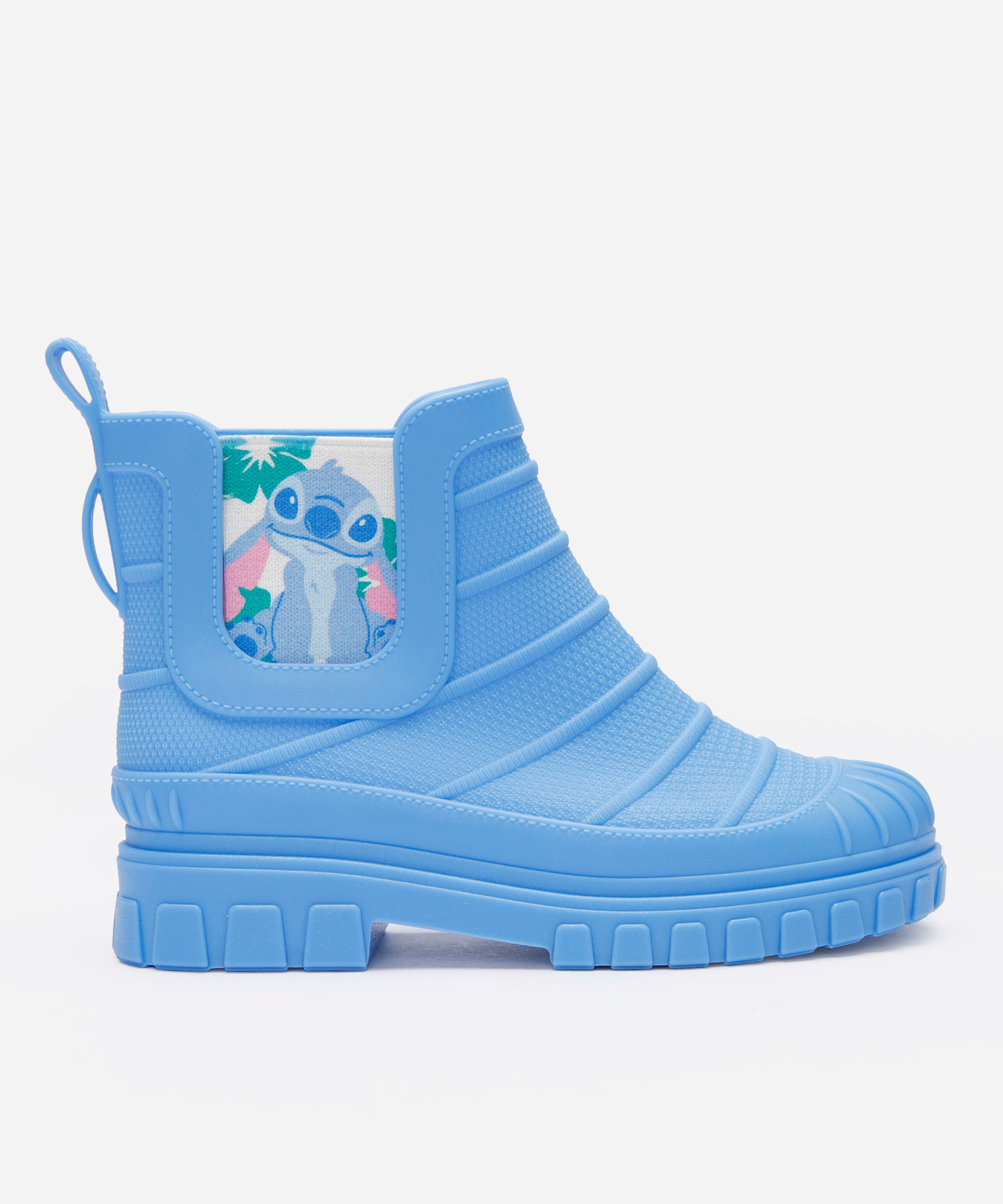 galocha infantil texturizada stitch azul