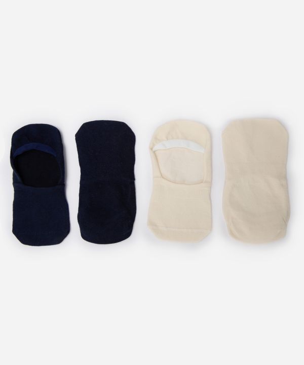 kit de 2 meias femininas cano invisível colorida 34-39