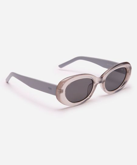 óculos de sol oval cinza UNICO