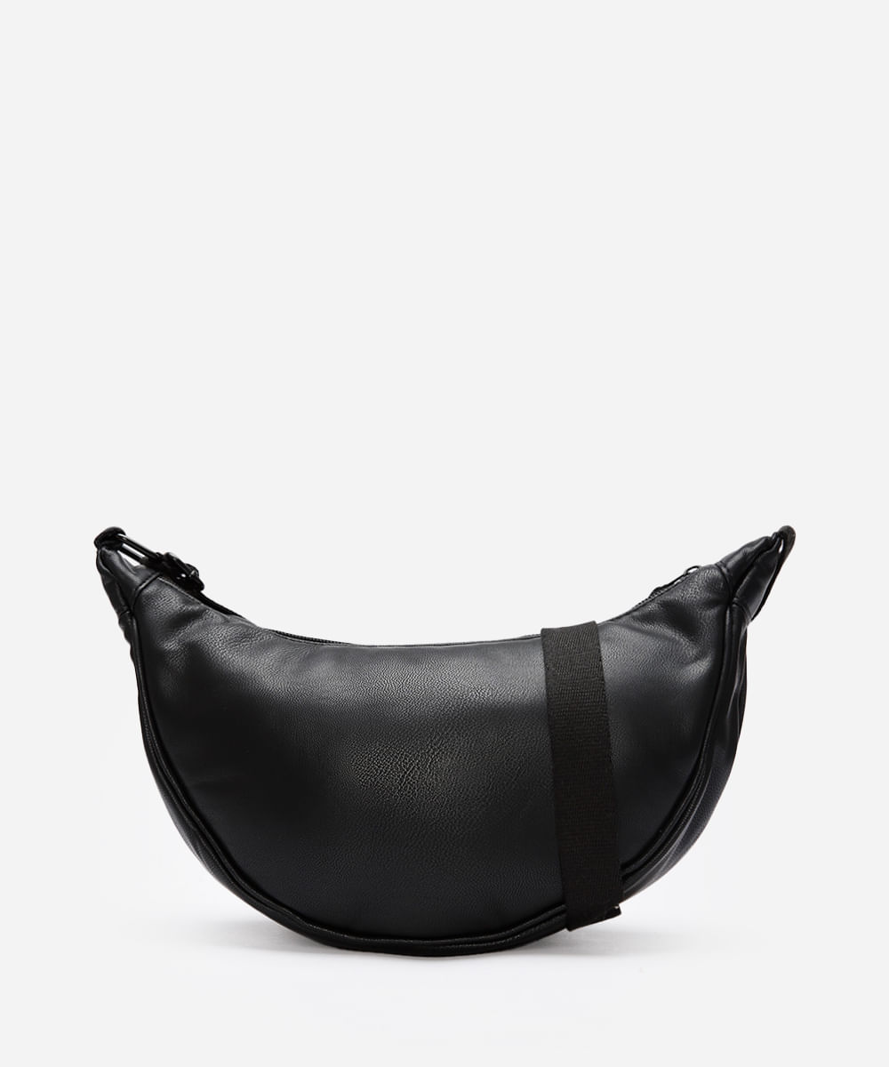 bolsa feminina transversal arredondada preta