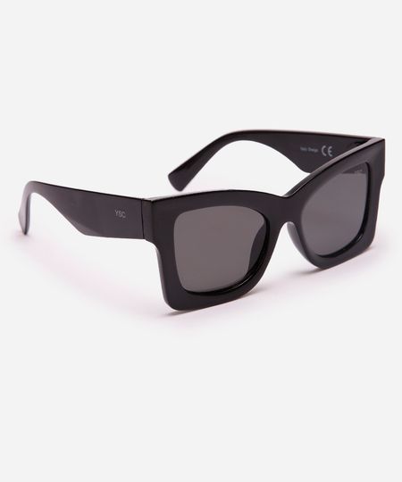 óculos de sol quadrado preto UNICO