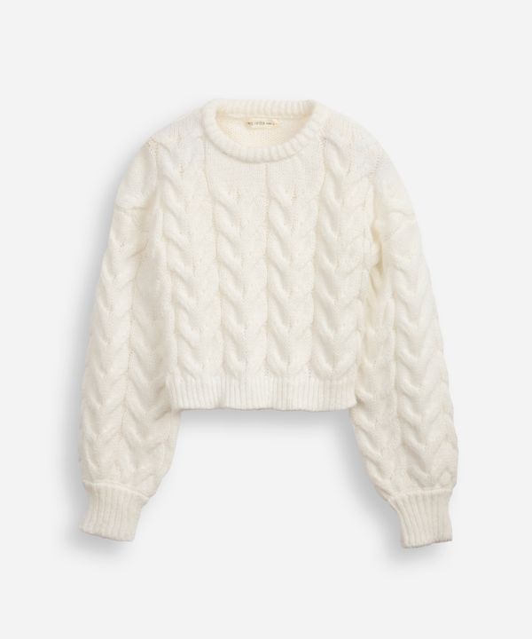 suéter de tricot juvenil texturizado off white 10