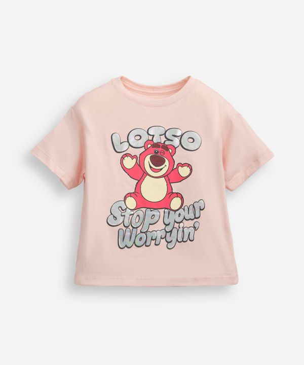 camiseta de algodão infantil lotso rosa 12