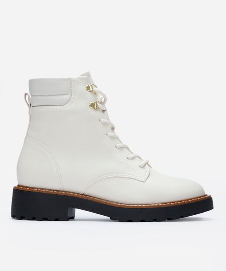 bota coturno feminina cano curto tratorada vizzano off white 35 bota coturno feminina cano curto tratorada vizzano off white 35
