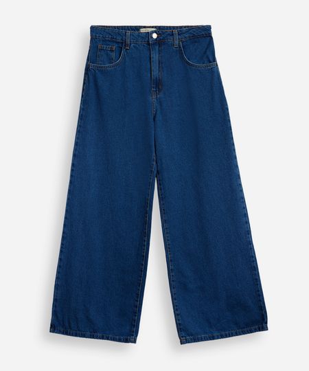 calça wide leg juvenil jeans azul 12