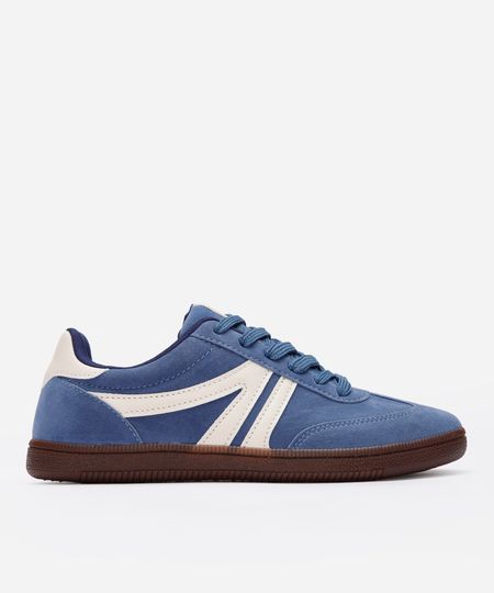 tênis casual com recortes bicolor ace azul 34