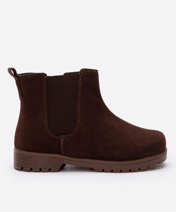 bota infantil chelsea de camurça marrom 26