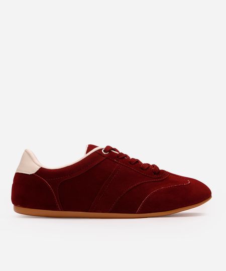 tênis casual cano baixo com recortes mindset vinho 34 tênis casual cano baixo com recortes mindset vinho 34