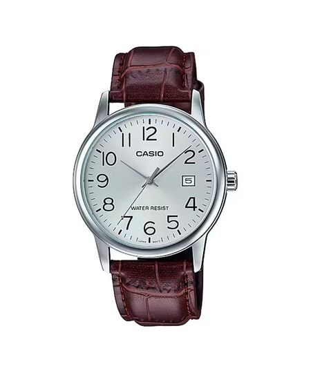 relógio masculino casio mtp-v002l-7b2udf analógico prateado UNICO
