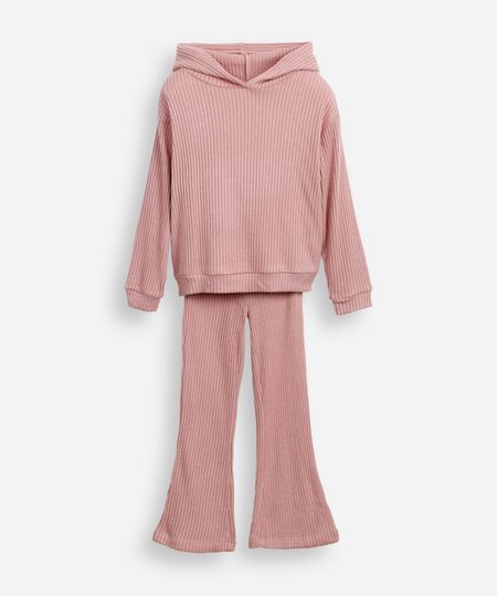 conjunto infantil longo de viscose canelado com capuz rosa 4 conjunto infantil longo de viscose canelado com capuz rosa 4