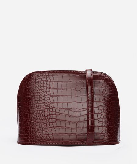 bolsa feminina transversal croco vinho UNICO