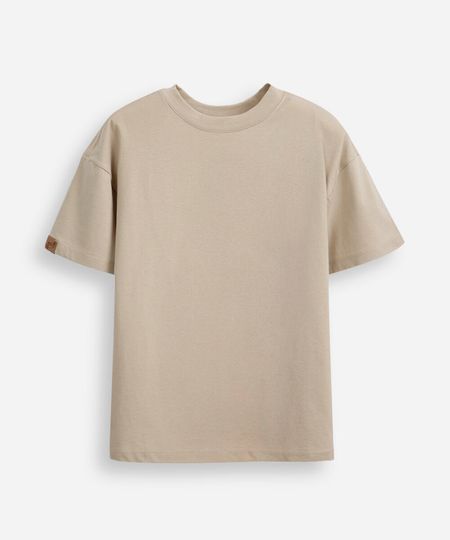 camiseta oversized juvenil de algodão básica bege 10 camiseta oversized juvenil de algodão básica bege 10