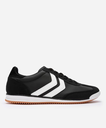 tênis casual com recortes bicolor ace preto 35 tênis casual com recortes bicolor ace preto 35