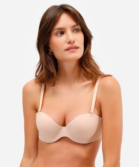 sutiã meia taça alça removível bege 40 sutiã meia taça alça removível bege 40