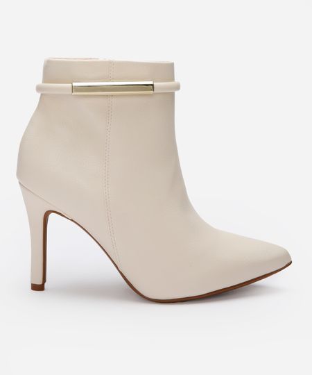 bota feminina cano curto bico fino vizzano off white 36 bota feminina cano curto bico fino vizzano off white 36