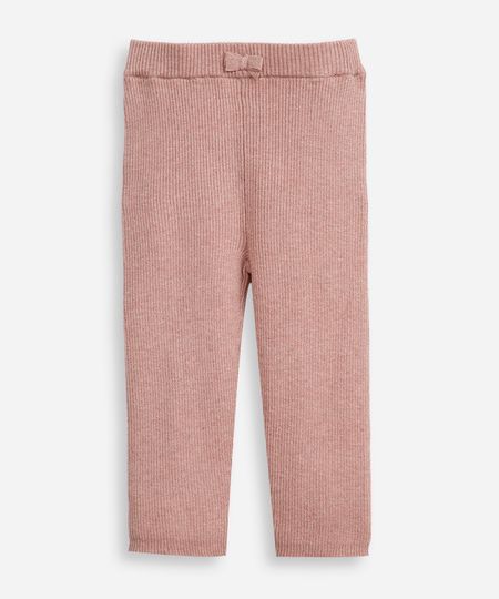 calça legging infantil de tricot canelada rosa 18-24 calça legging infantil de tricot canelada rosa 18-24