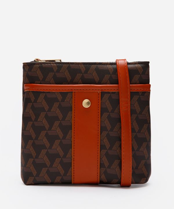 bolsa feminina transversal geométrica marrom UNICO