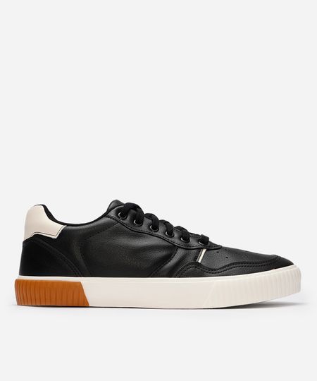 sapatênis masculino com recortes preto 39