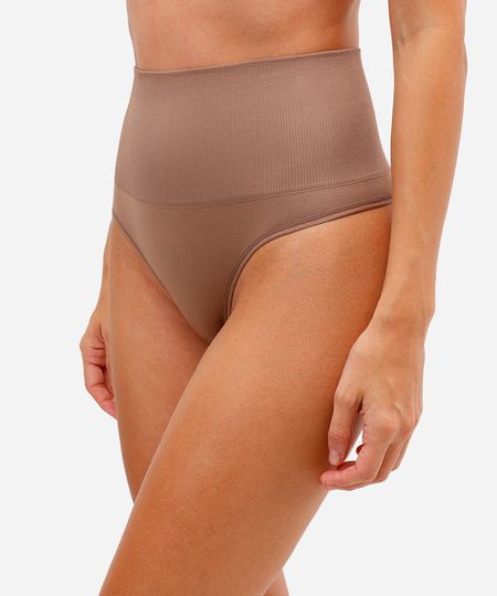 calcinha delrio modeladora fio dental marrom P calcinha delrio modeladora fio dental marrom P