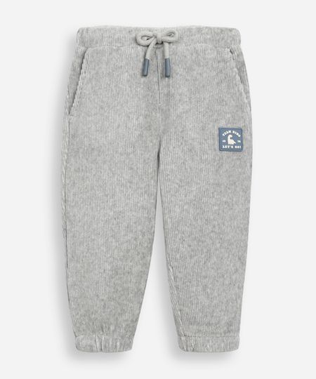 calça jogger infantil texturizada cinza 2