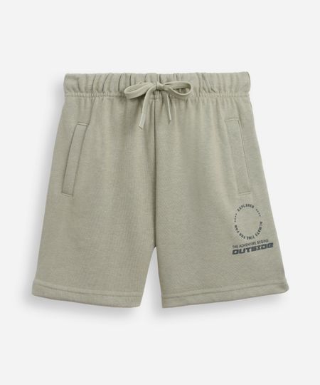 short reto infantil de algodão cós com elástico verde 10 short reto infantil de algodão cós com elástico verde 10