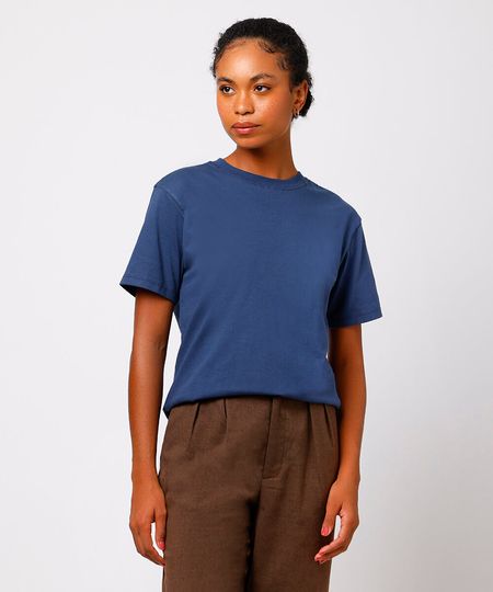 camiseta básica de algodão mindset azul PP camiseta básica de algodão mindset azul PP