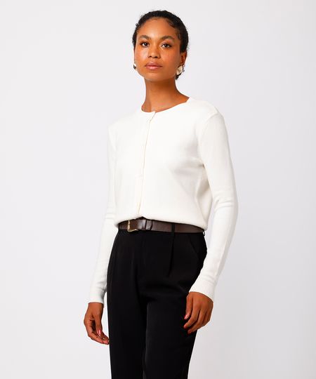 cardigan feminino de tricot mindset off white GG