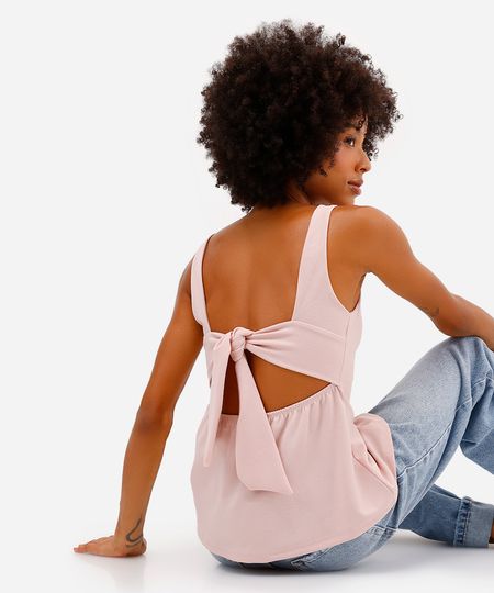 regata feminina com recortes texturizada rosa PP regata feminina com recortes texturizada rosa PP