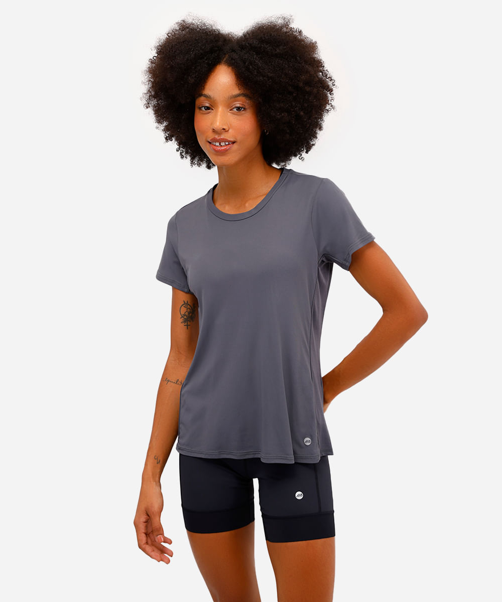 blusa com recorte esportiva ace - cinza escuro