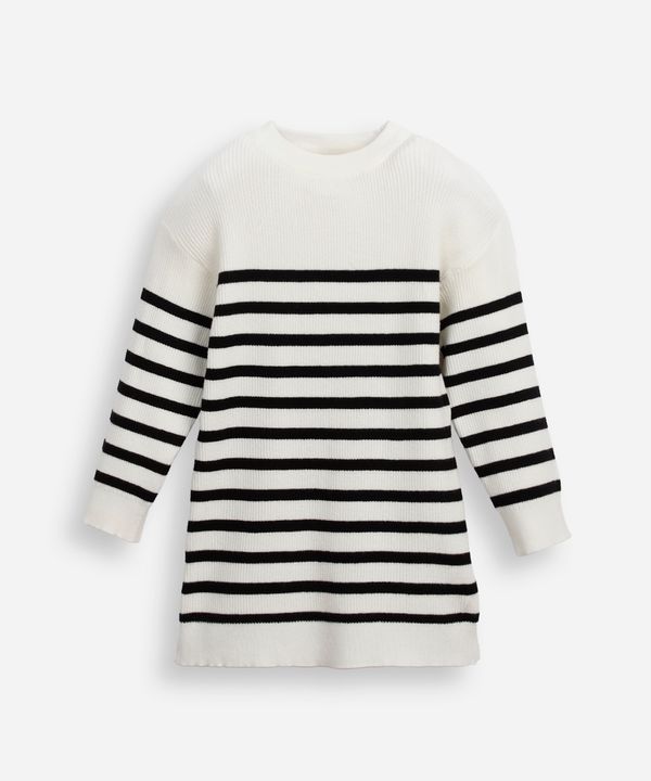 vestido infantil de tricot listrado off white 6